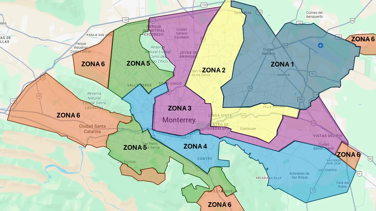 mapa de tarifas actualizado olvera
